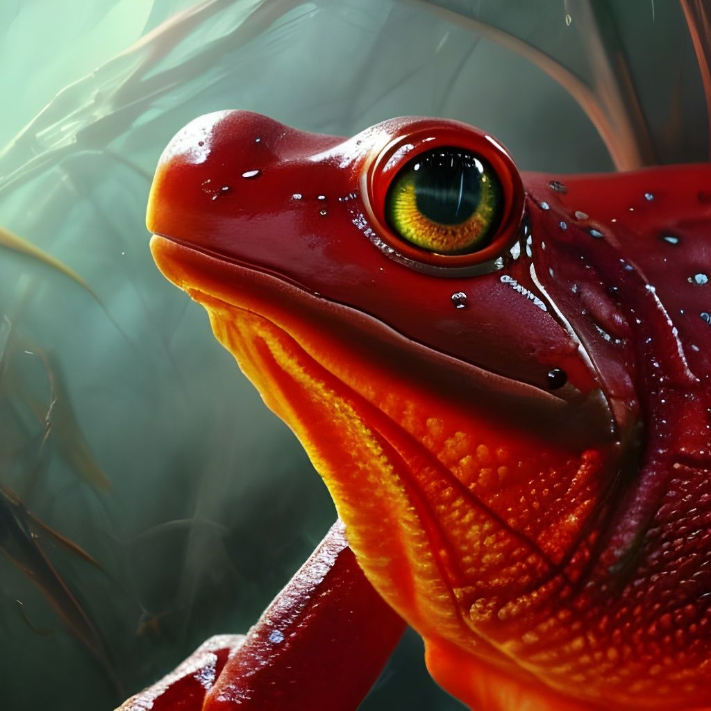 Legendary Red Frog Close-Up: Epic, Detailed
