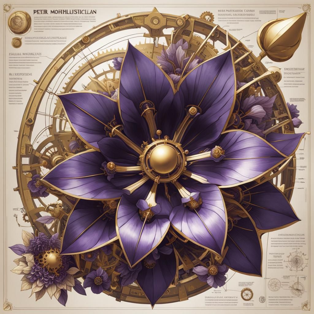 Steampunk Mech Purple Love Flower πΈπ