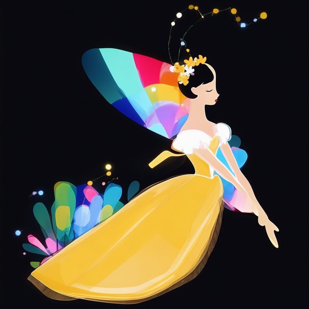 Serenely Elegant Ballerina in Minimalist Brushstrokes