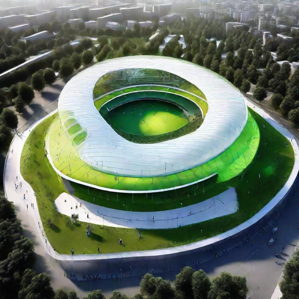 Futuristic Green Smart Sport Arenas Inspired by Nature