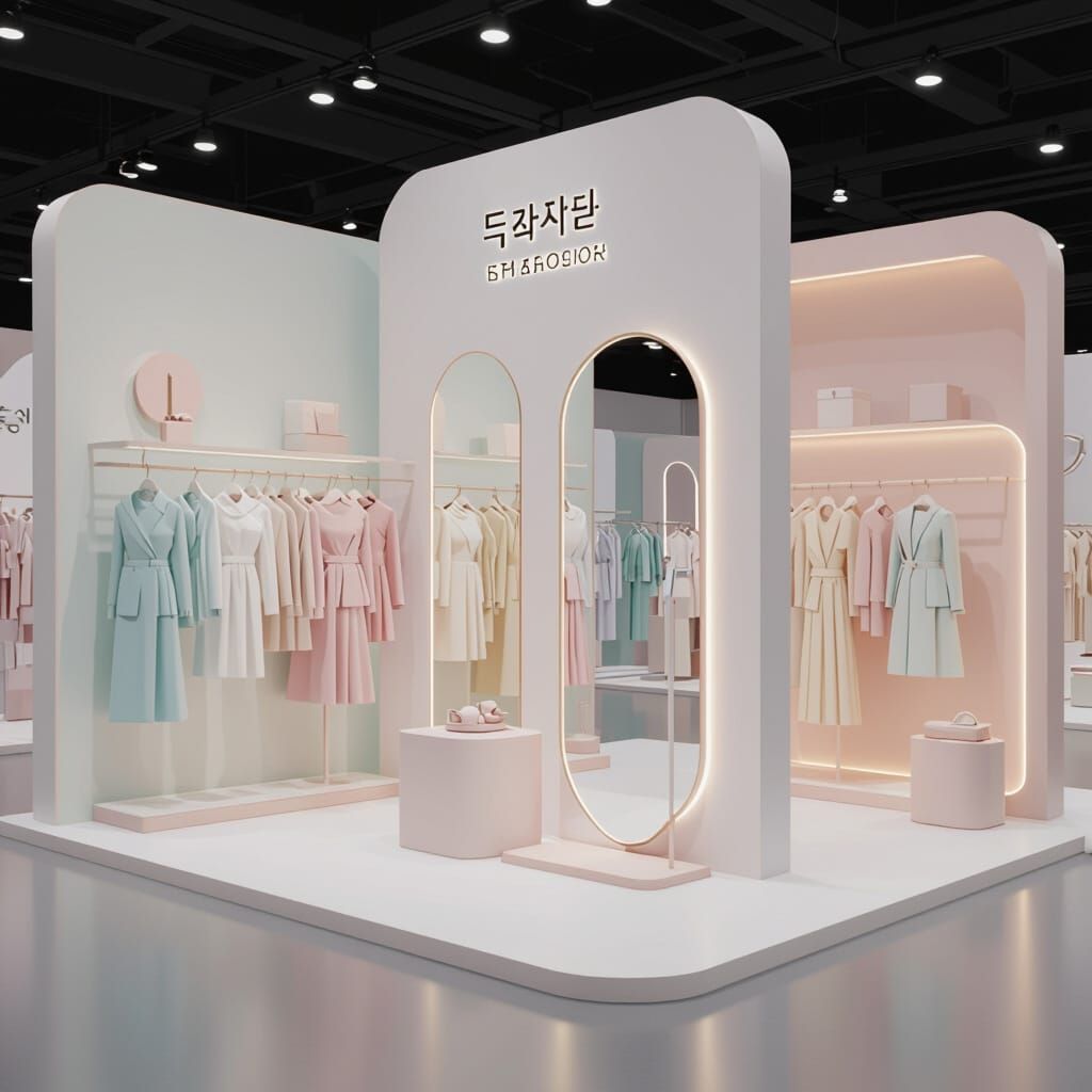 Pastel Korean Fashion Booth in 3D Style
