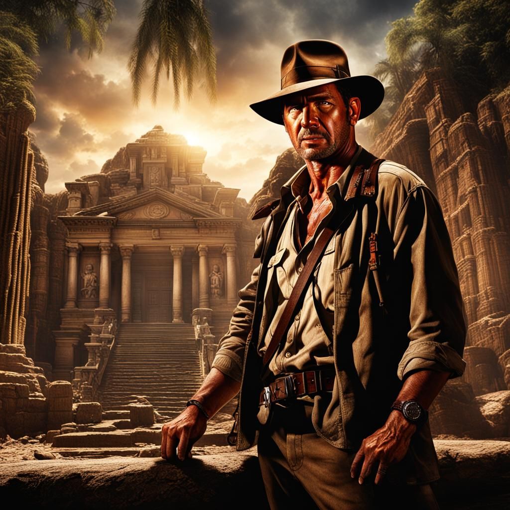 Hyperrealistic Portrait of Indiana Jones in HDR