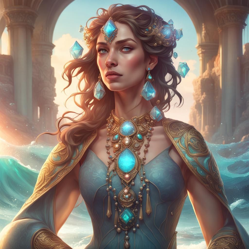 Ocean Protector Portrait in Hyperdetailed Digital Art