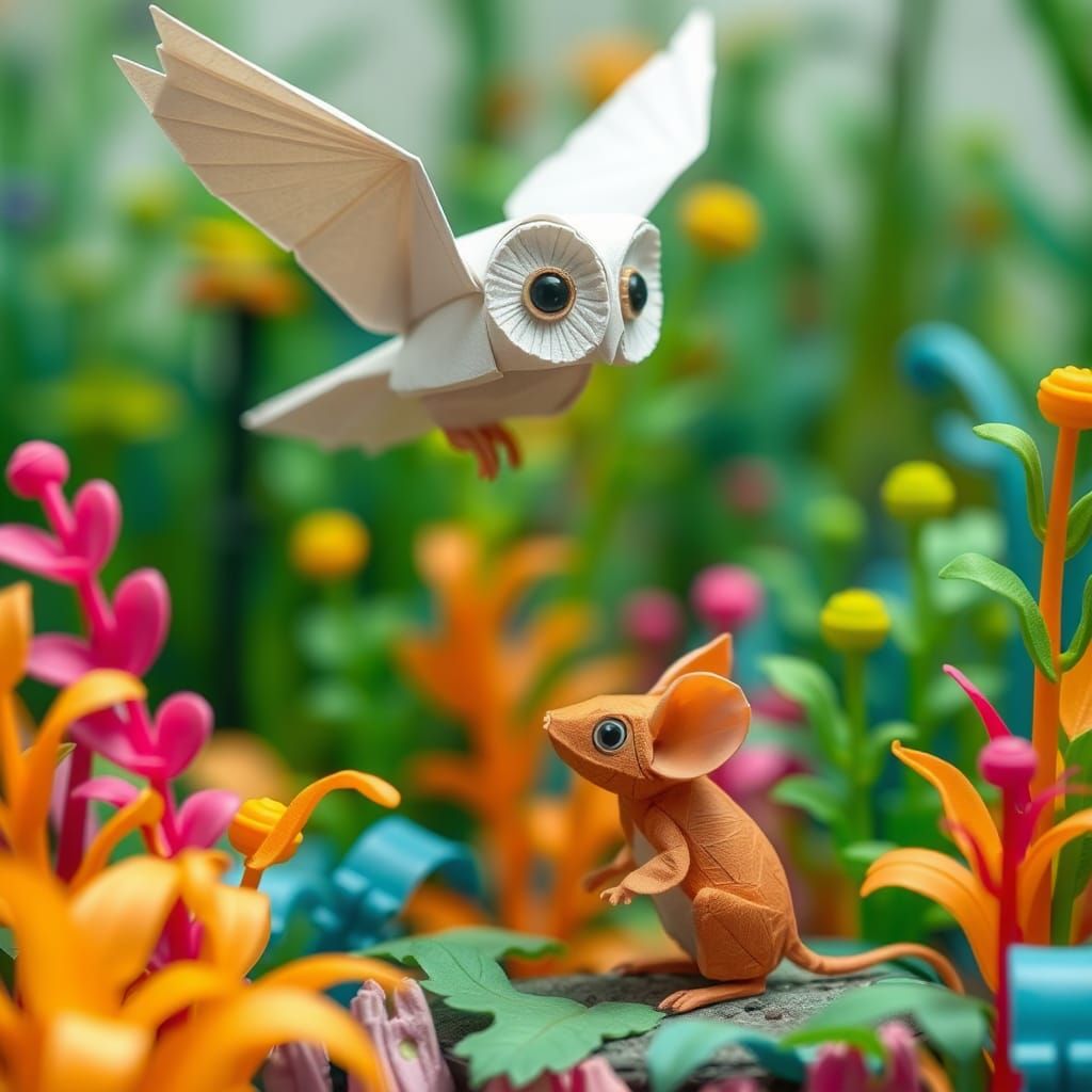 Origami Owl Swoops Down in Plastic Plant Forest