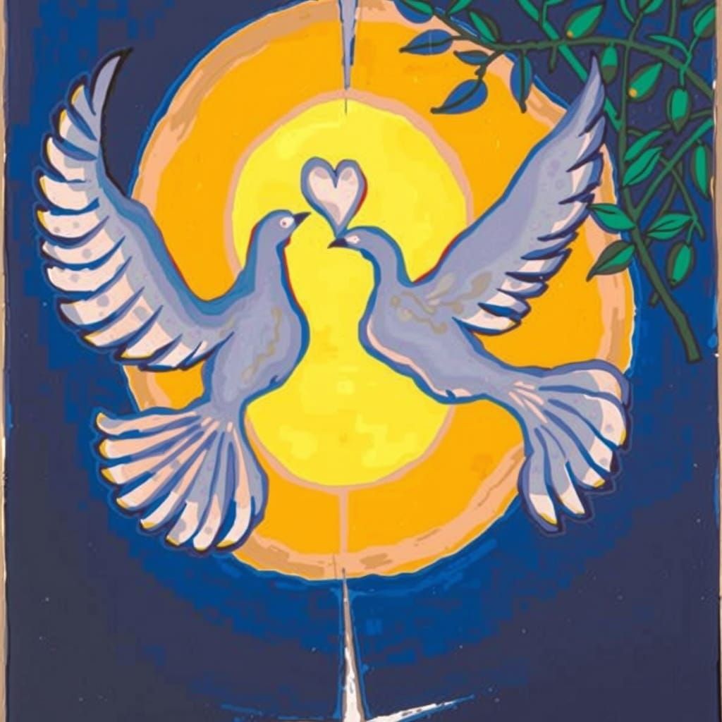 Elegant Doves in Art Nouveau Style, Palace of Versailles at ...