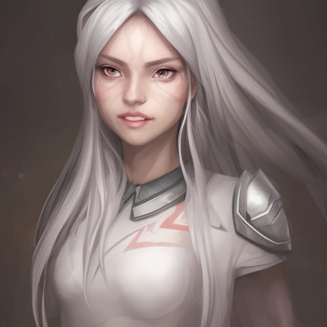 Gray Elf Portrait in Hyperdetailed Digital Art Style