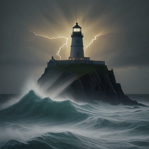 Centuries-Old Lighthouse Stands Tall Against Turbulent Storm...