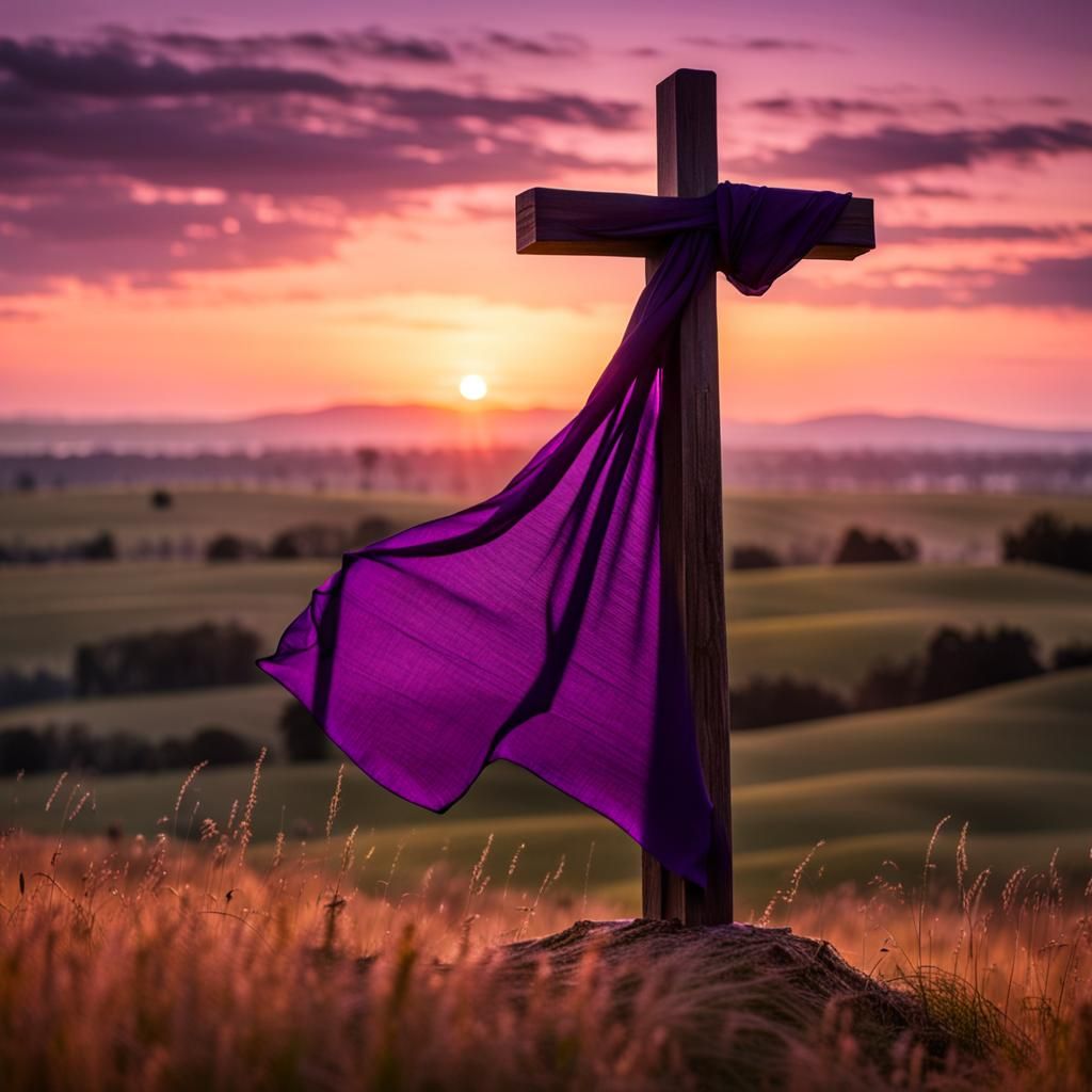 Silhouette of a Cross at Sunset