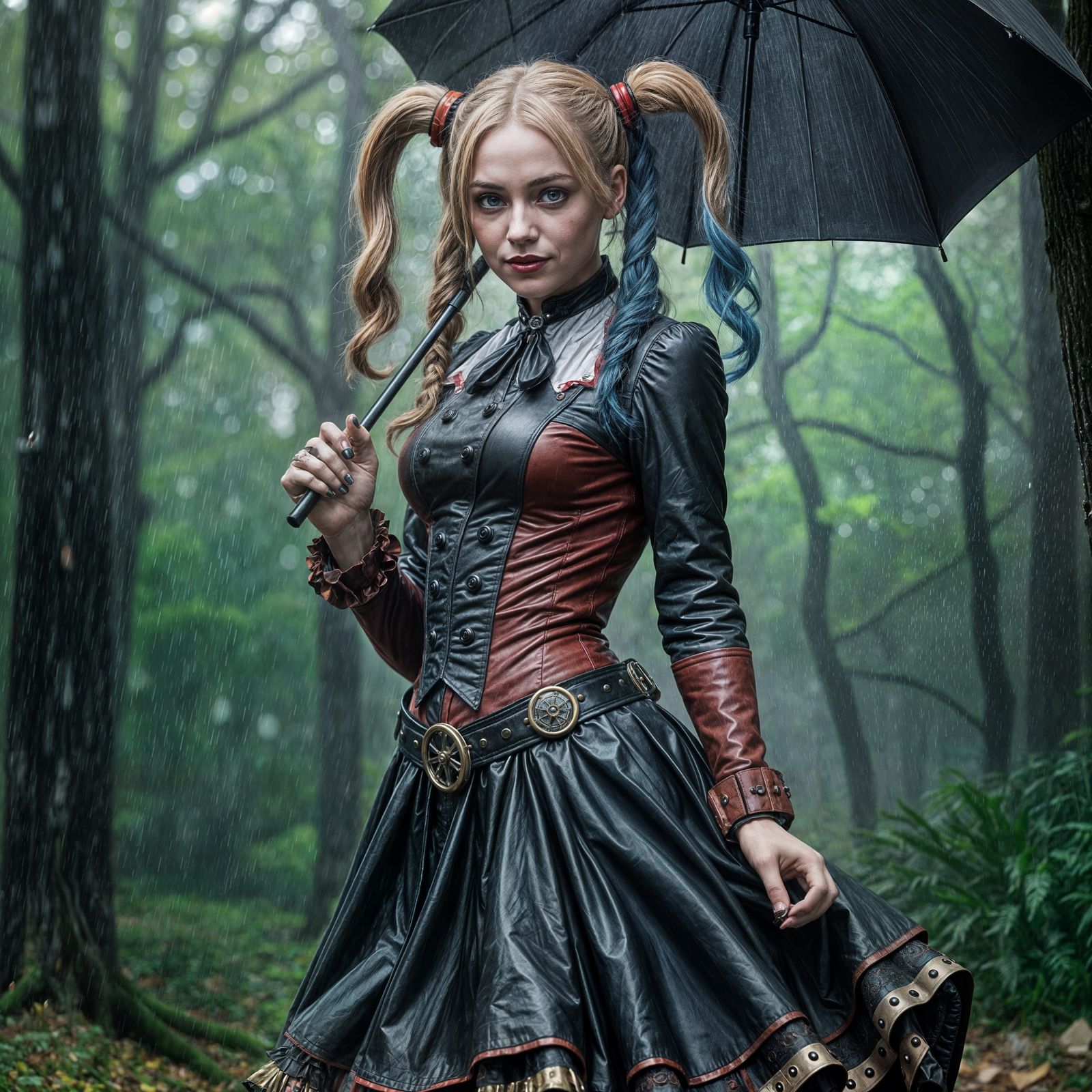 Steampunk Harley Quinn in Victorian Gothic Style