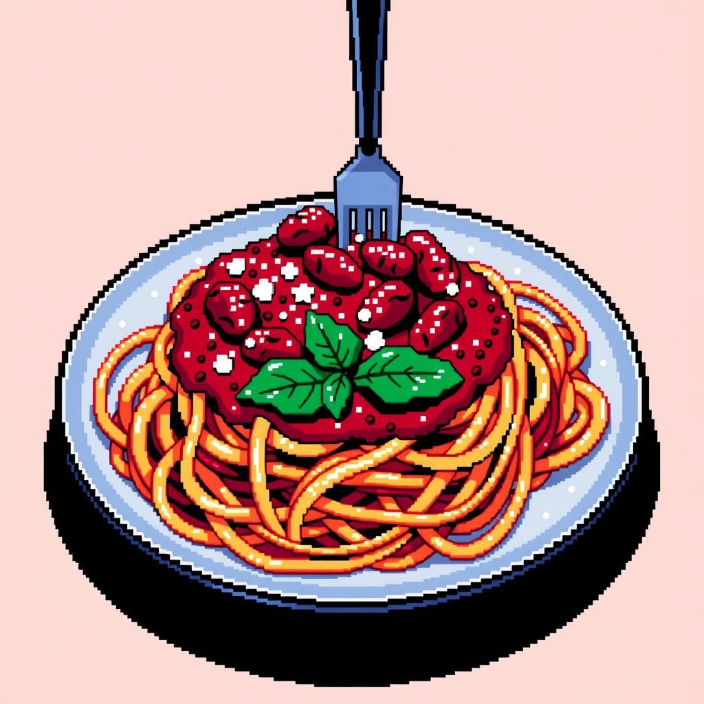 Spaghetti Bolognese, Pop Pixel Art