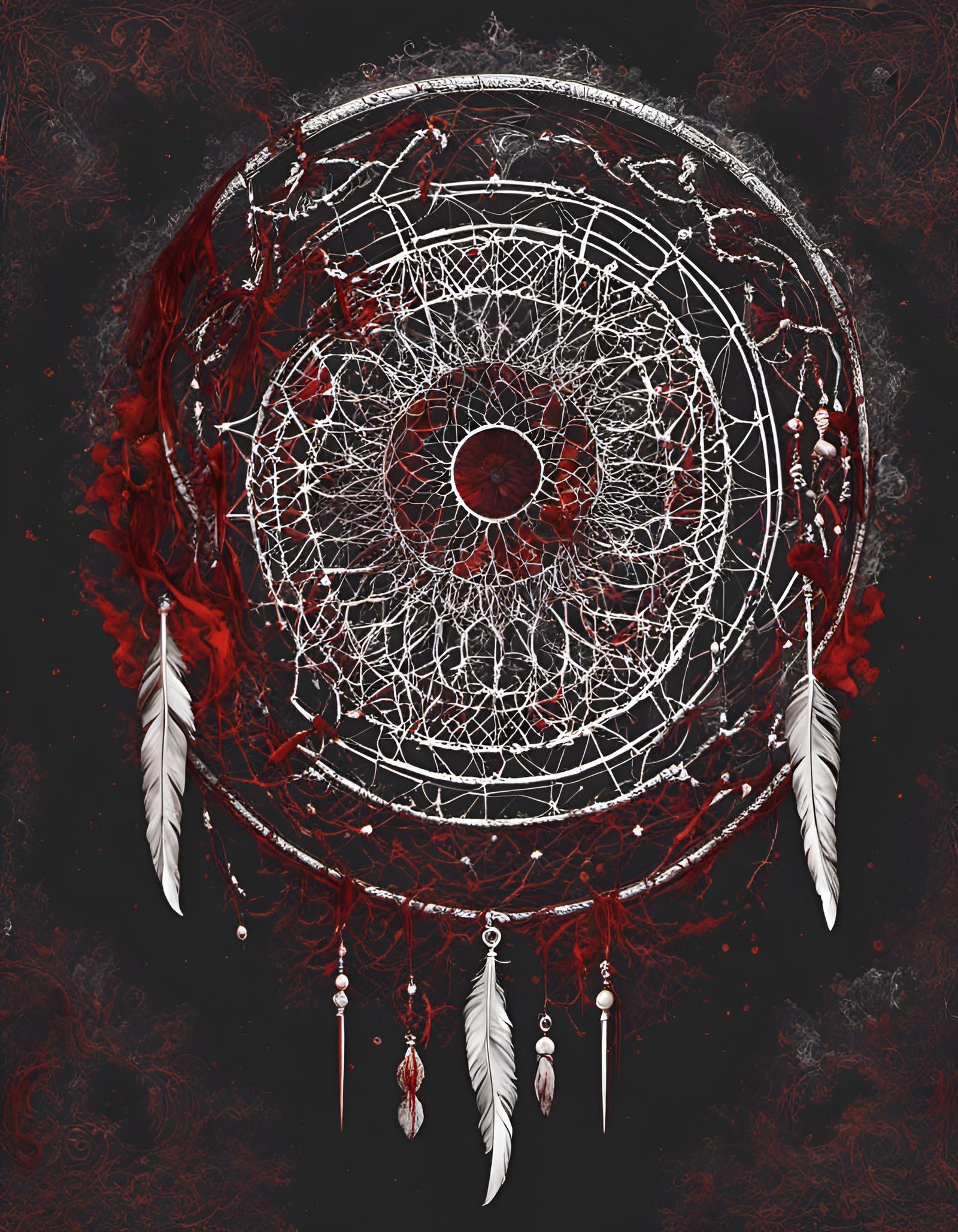 Gothic Dreamcatcher of Bones and Blood