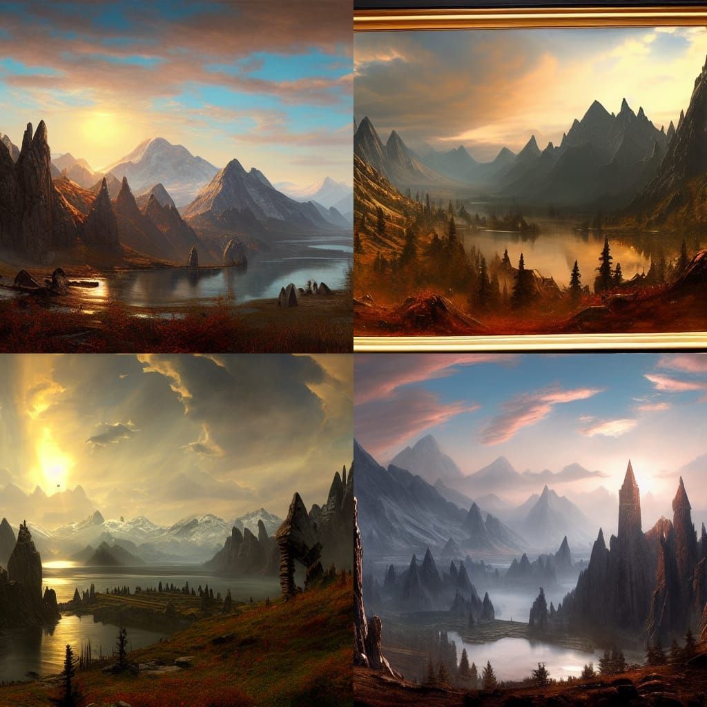Epic Skyrim Landscape Painting
