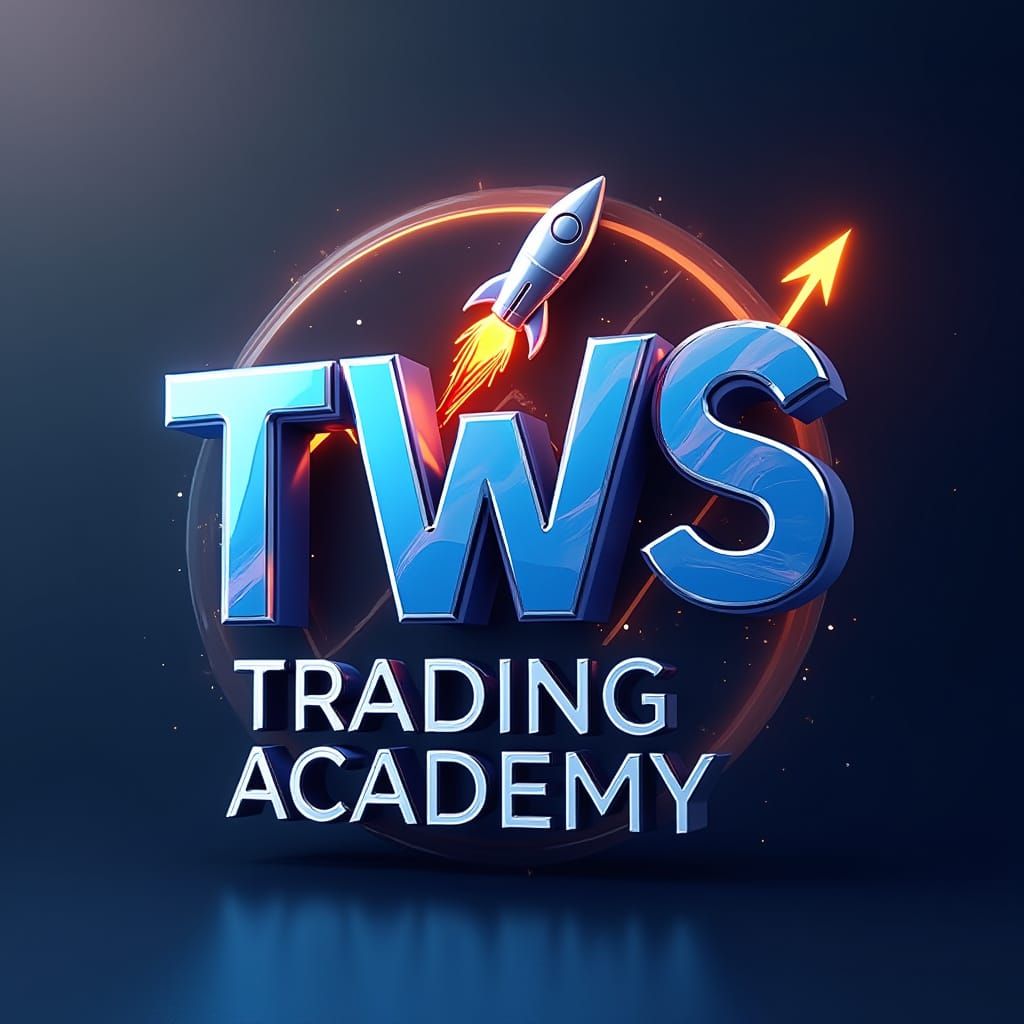 3D Logo in Metallic Blue with Vibrant Gradient Background