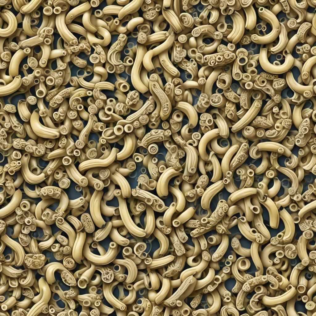 Macaroni Cheese Bananas in Abstract Fractal Style