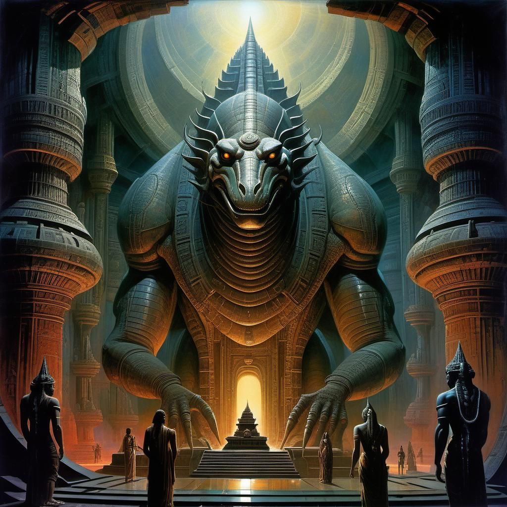 Futuristic Reptilian Temple on Distant Planet