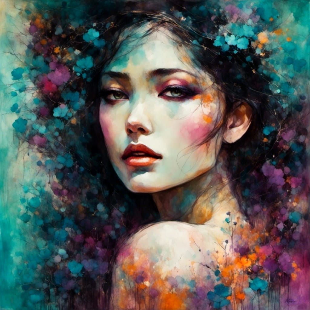 Liquid Ink Figure with Dynamic Composition