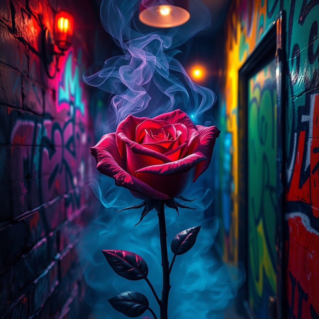 Surreal Speakeasy Bloom in Vibrant Graffiti Style