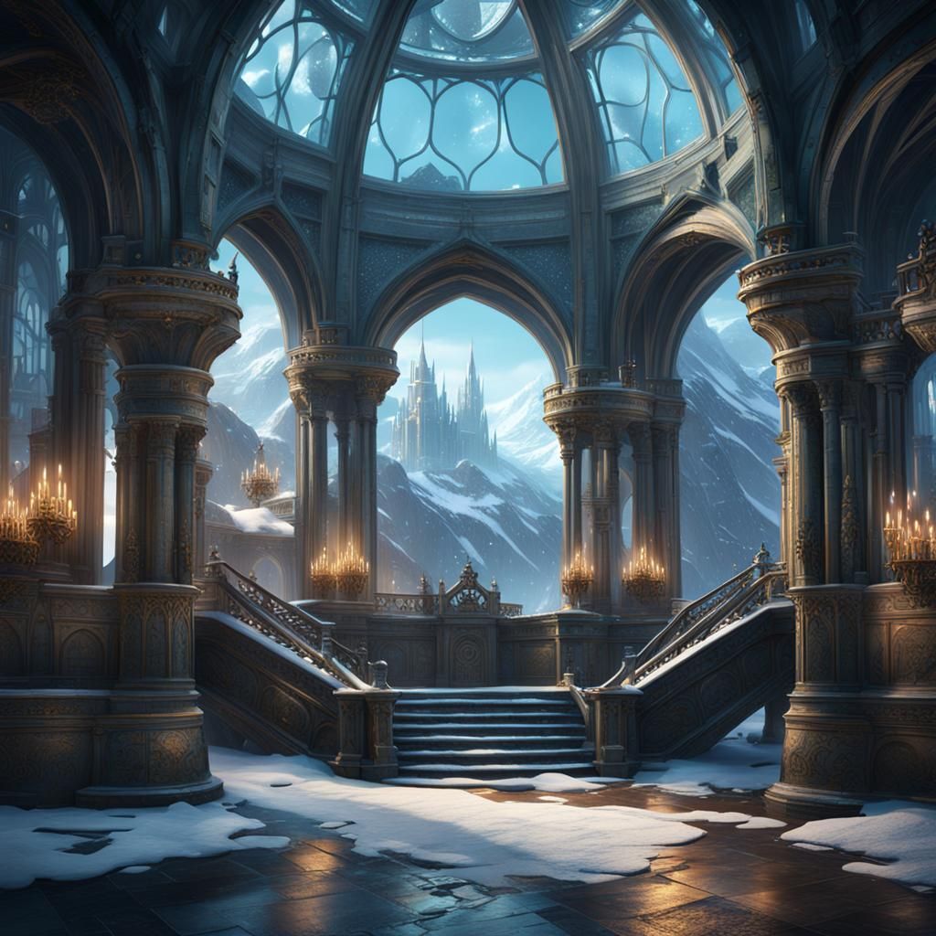 Icy Castle Rimeshire: a Fantasy Concept Art