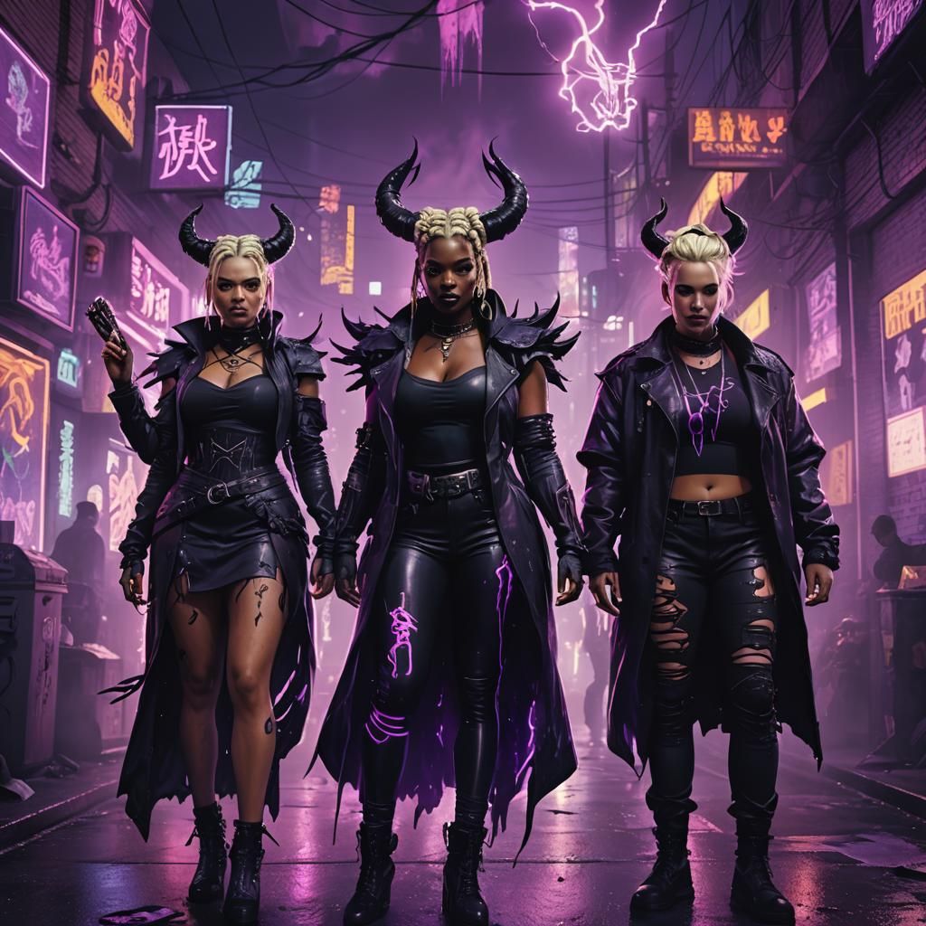 Cyberpunk Women: A Neon-Lit Character Concept Art