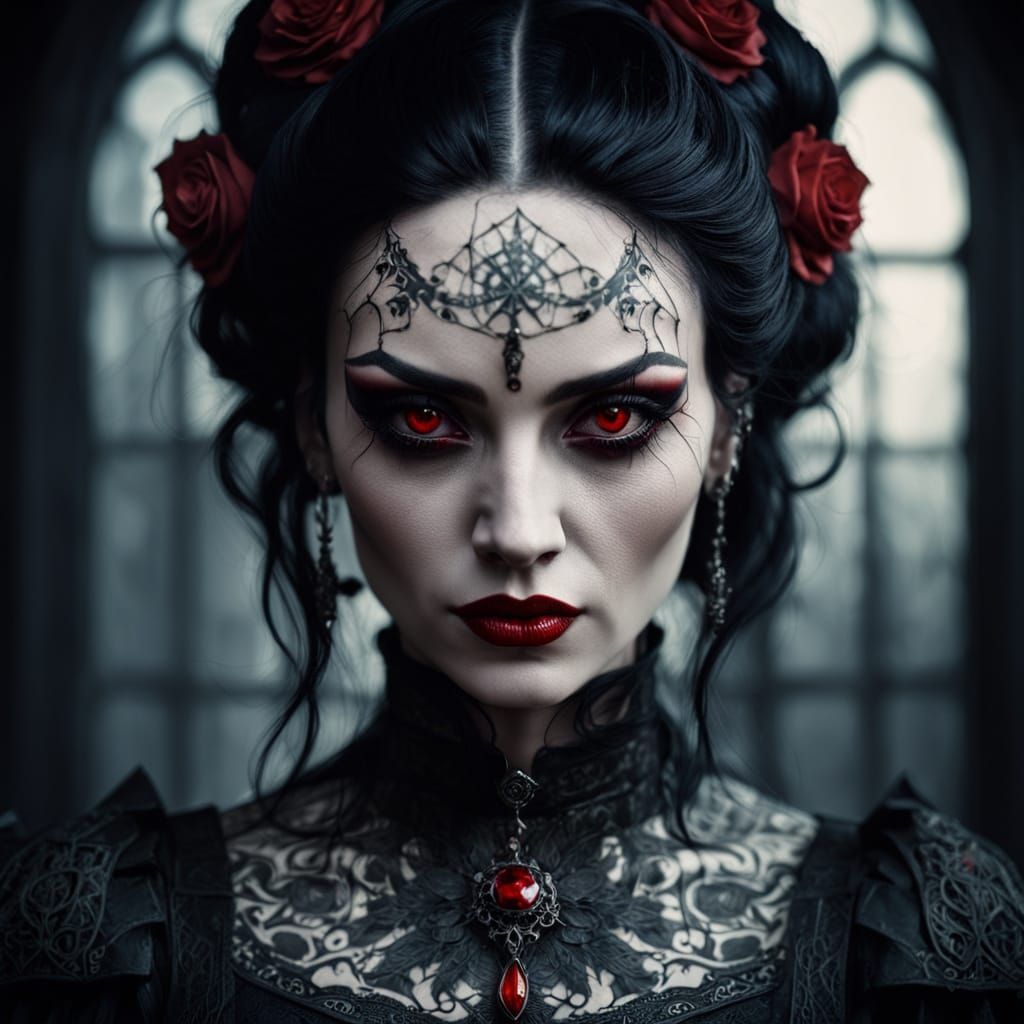 Dark Elegance Portrait of a Mysterious Mistress