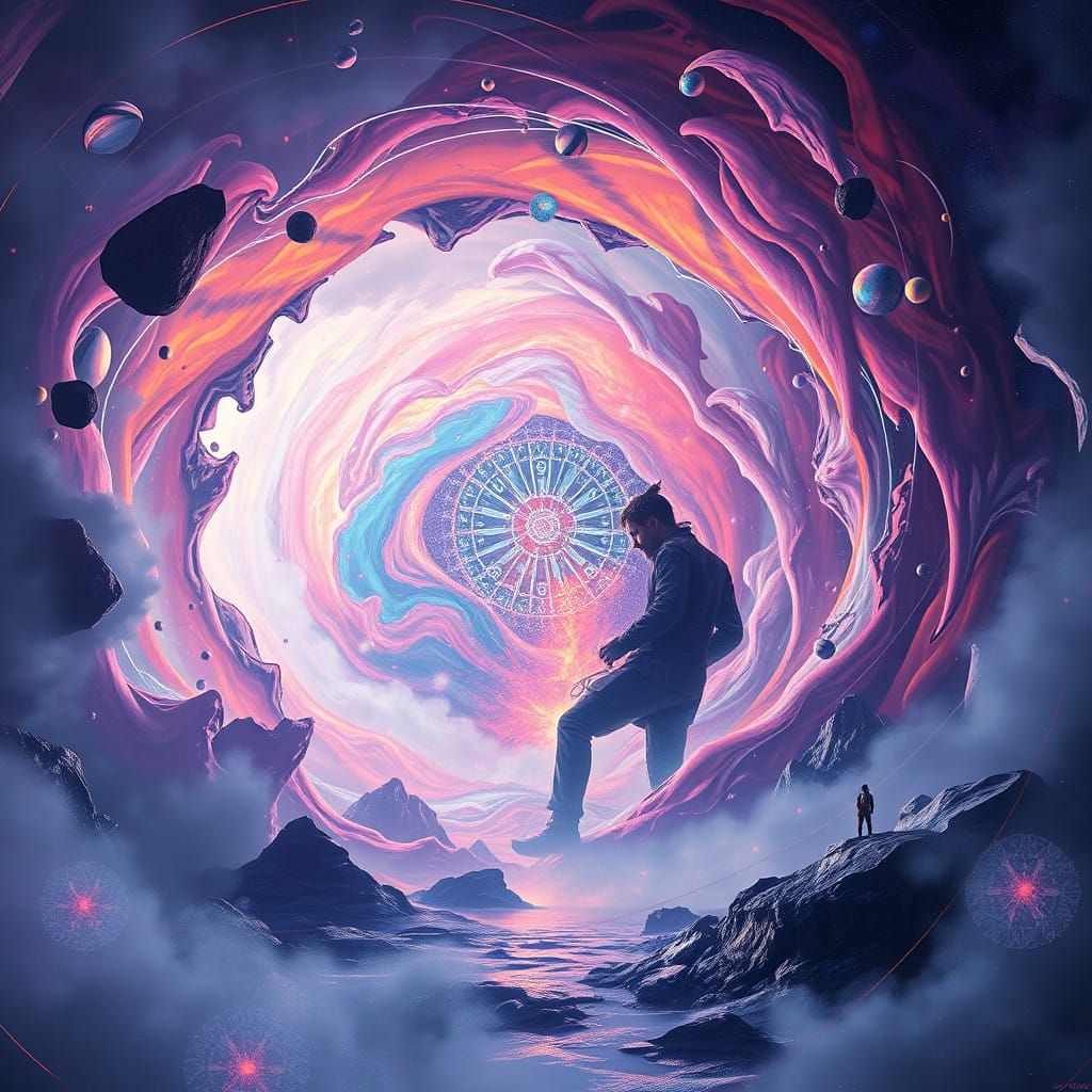 Mystical Flux Portal in Iridescent Dreamscapes