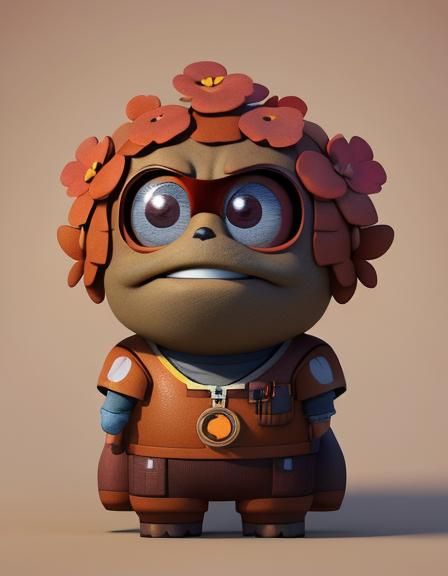 Cute Cartoon Flower in 3D Digital Art Style