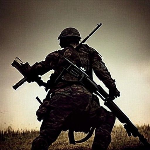 Lone Soldier on a Battlefield