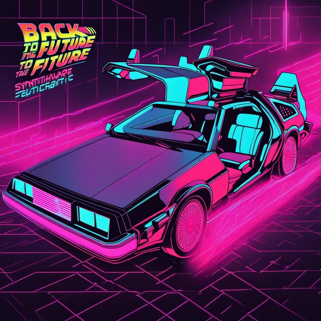 Back to the Future in Synthwave Neon Style