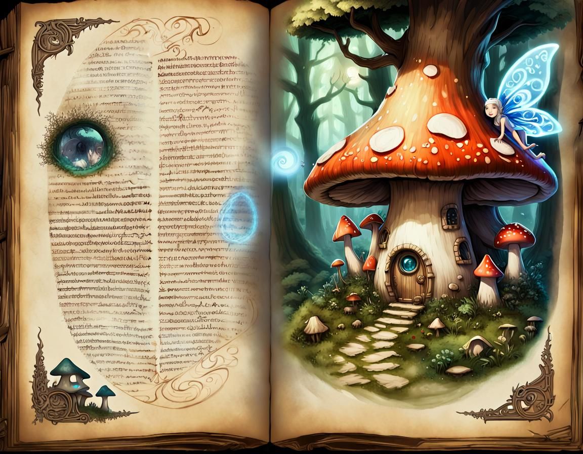 Fantasy Village Runic Scroll: Hand-Drawn Anime Style