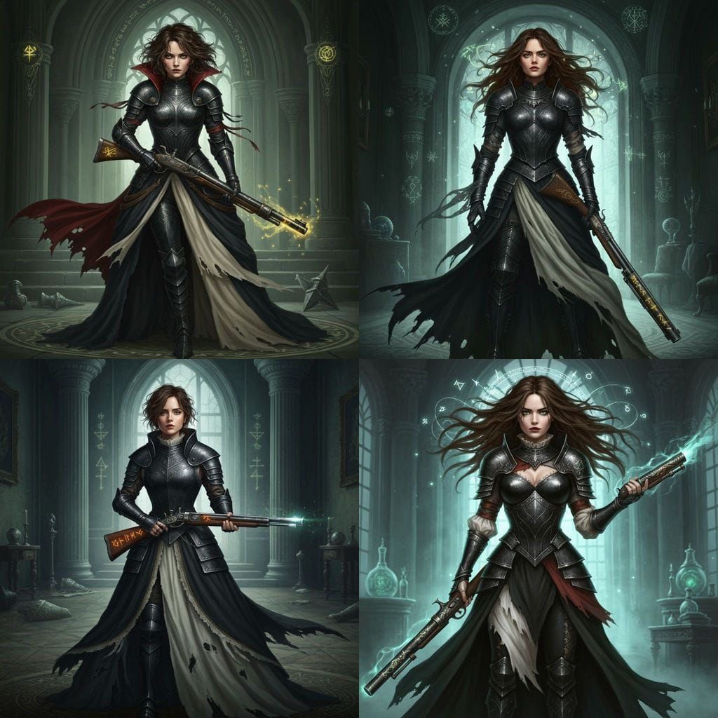 Dark Fantasy Witch-Aristocrat with Magical Musket