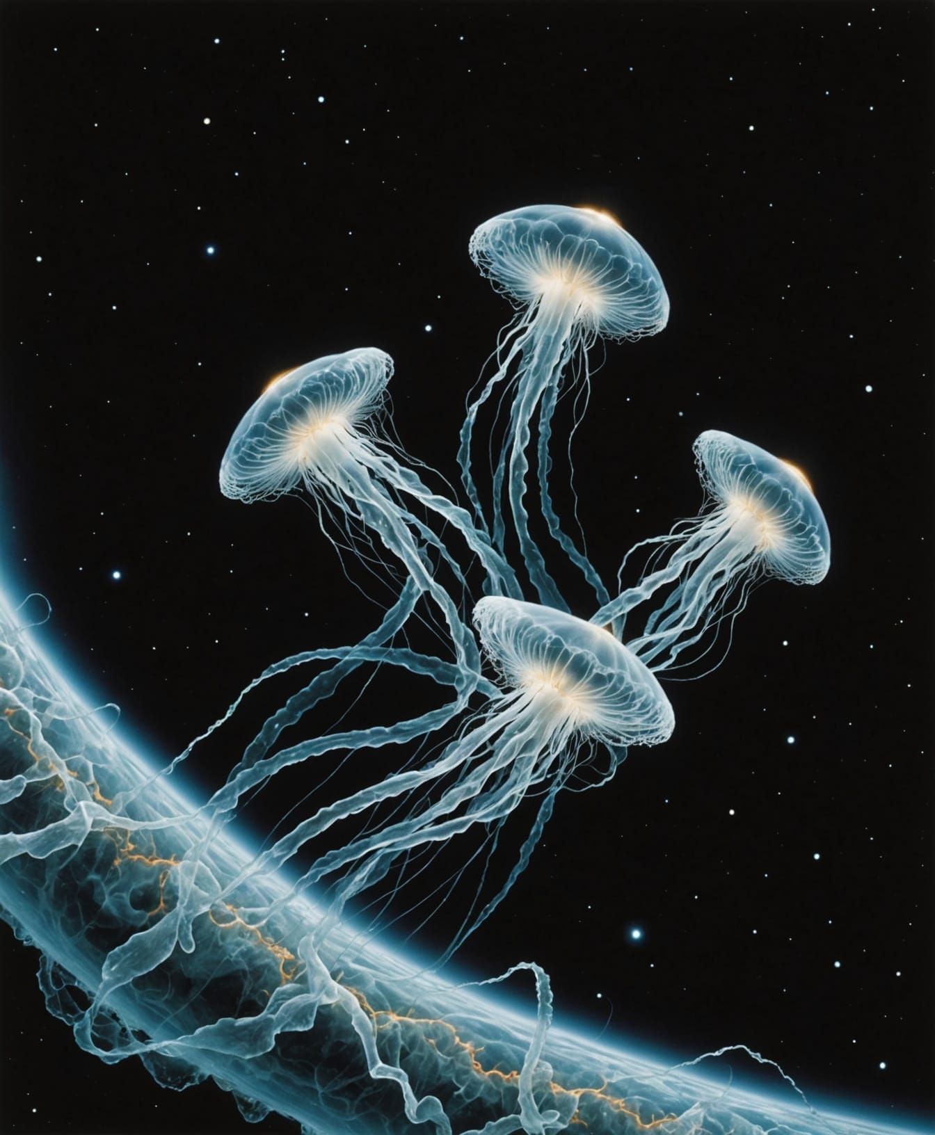 Energy Rings Orbiting a Mysterious Crawler