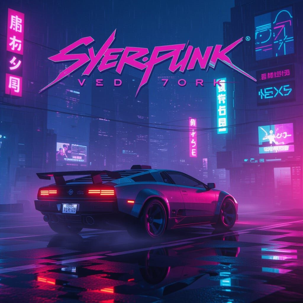 Futuristic Video Game Covers in Cyberpunk Style