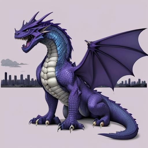 Dragon with City Background