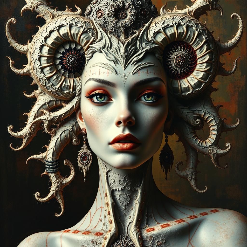 Fractal Elegance: A Surreal Abstract Supermodel Squadron