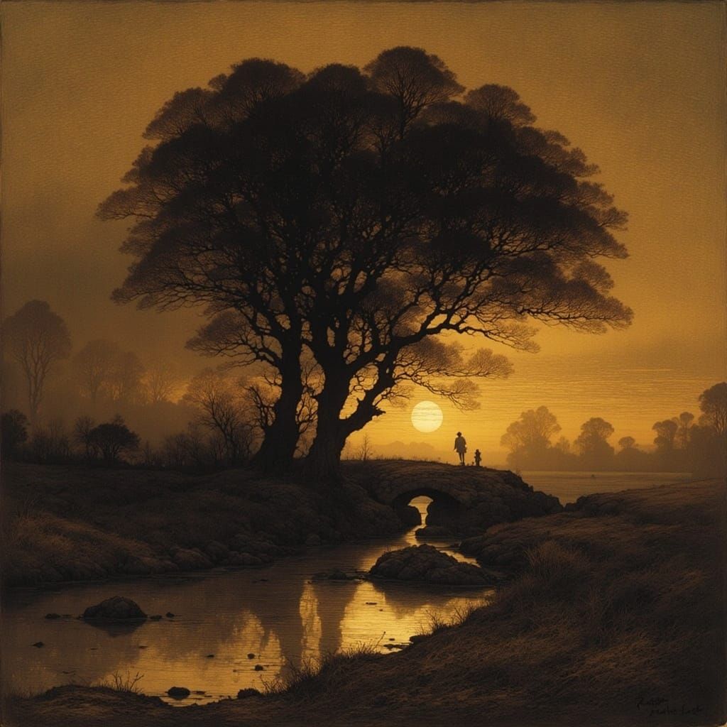 Mystical Landscape in the Style of Ralph Blakelock