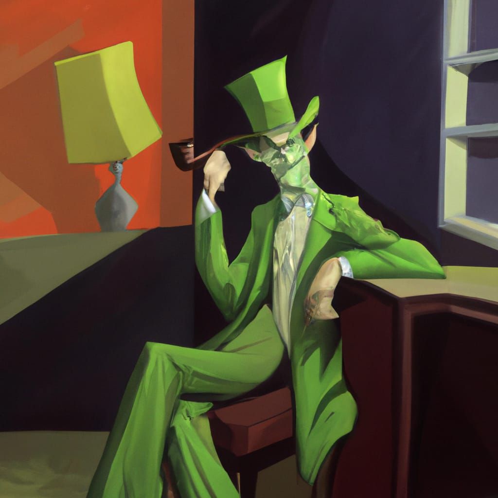 The Riddler In The Style Of Edward Hopper