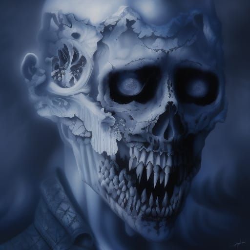 Zombie Portrait in Surrealist Gothic Horror Style