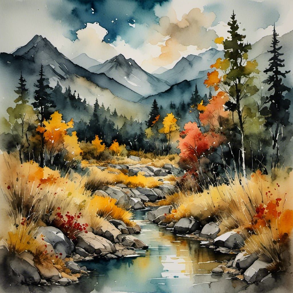 AI Image in Water-Ink Style