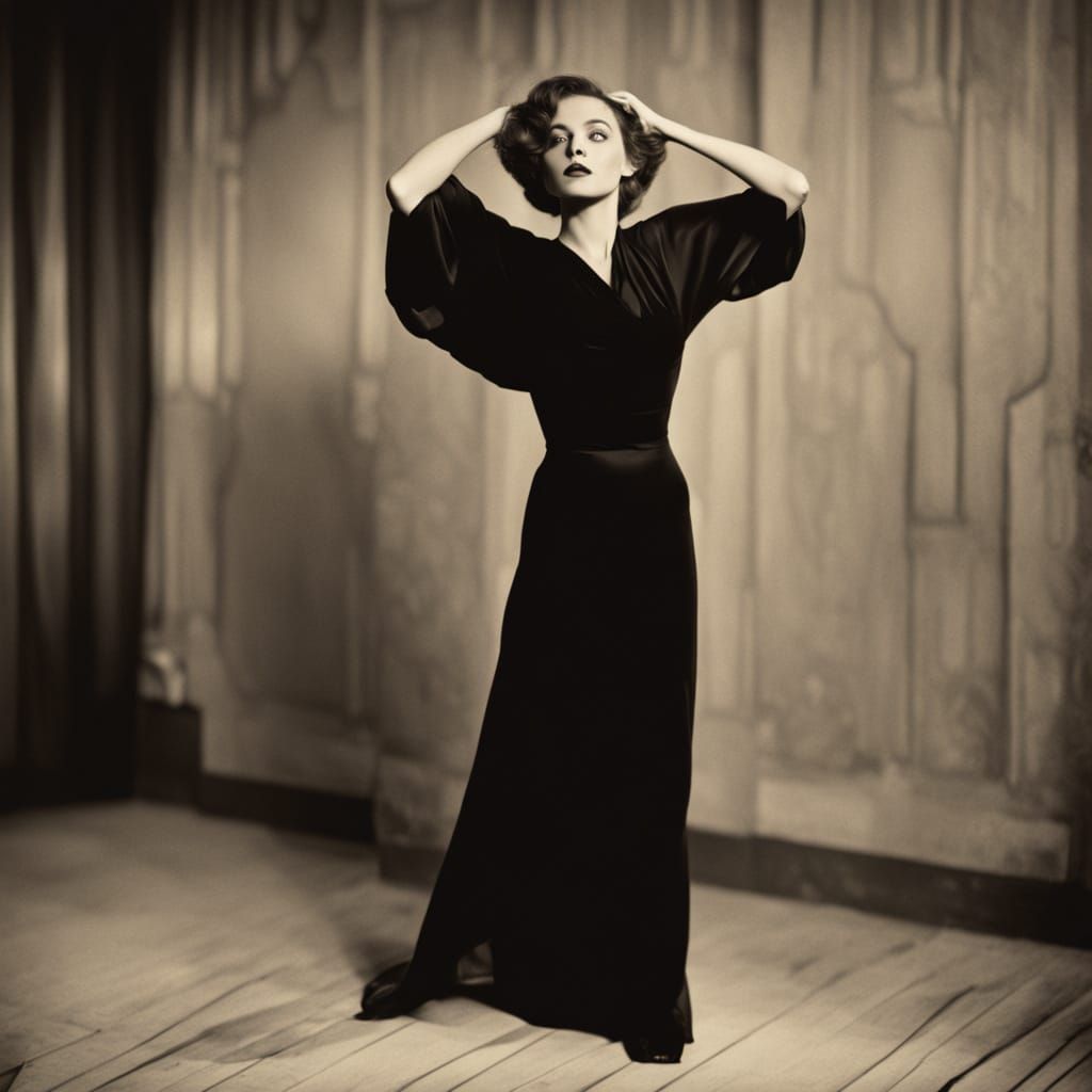 Elegant Woman in 1930s Cinema Style Photograph