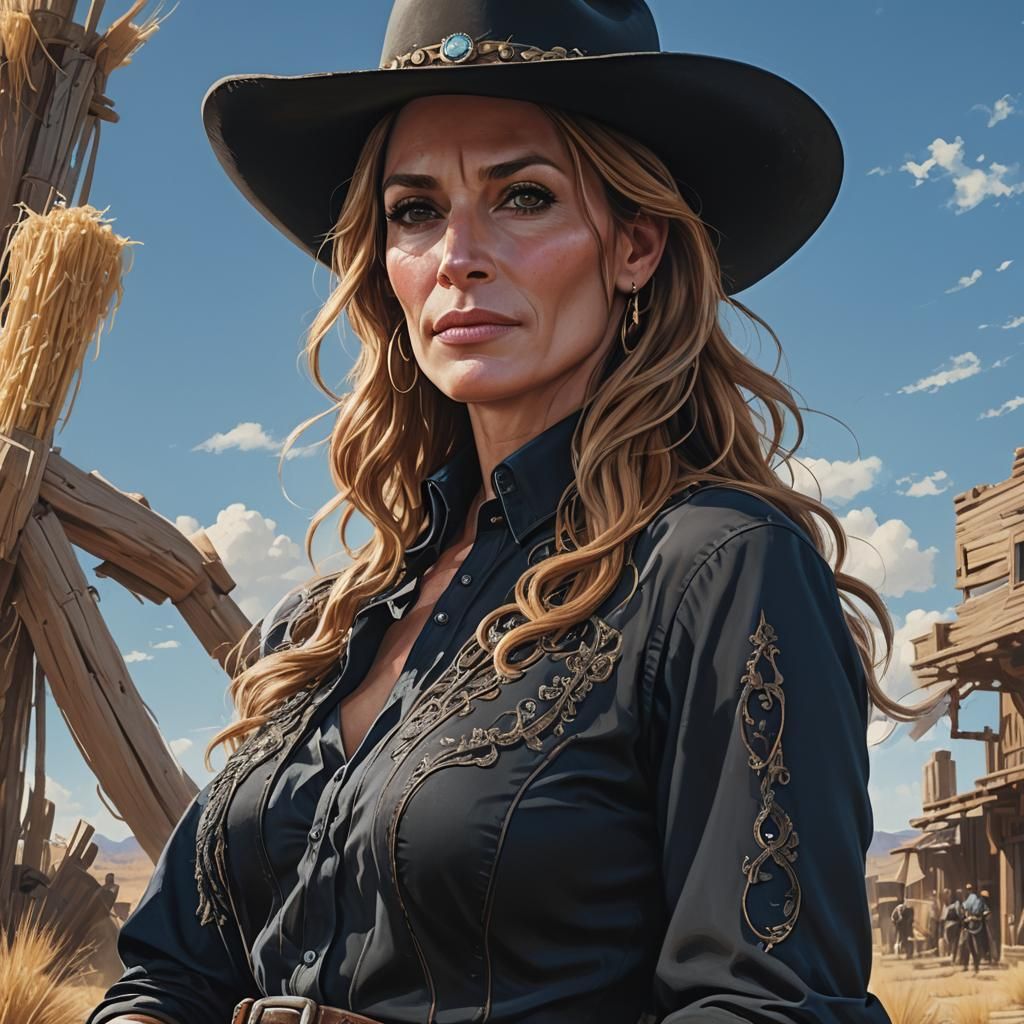 Julia Roberts as Western Character in 8K Portrait