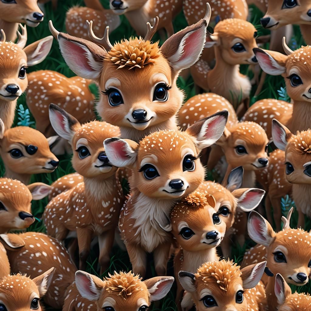 Delightful 3D Rendition of a Cute Baby Deer