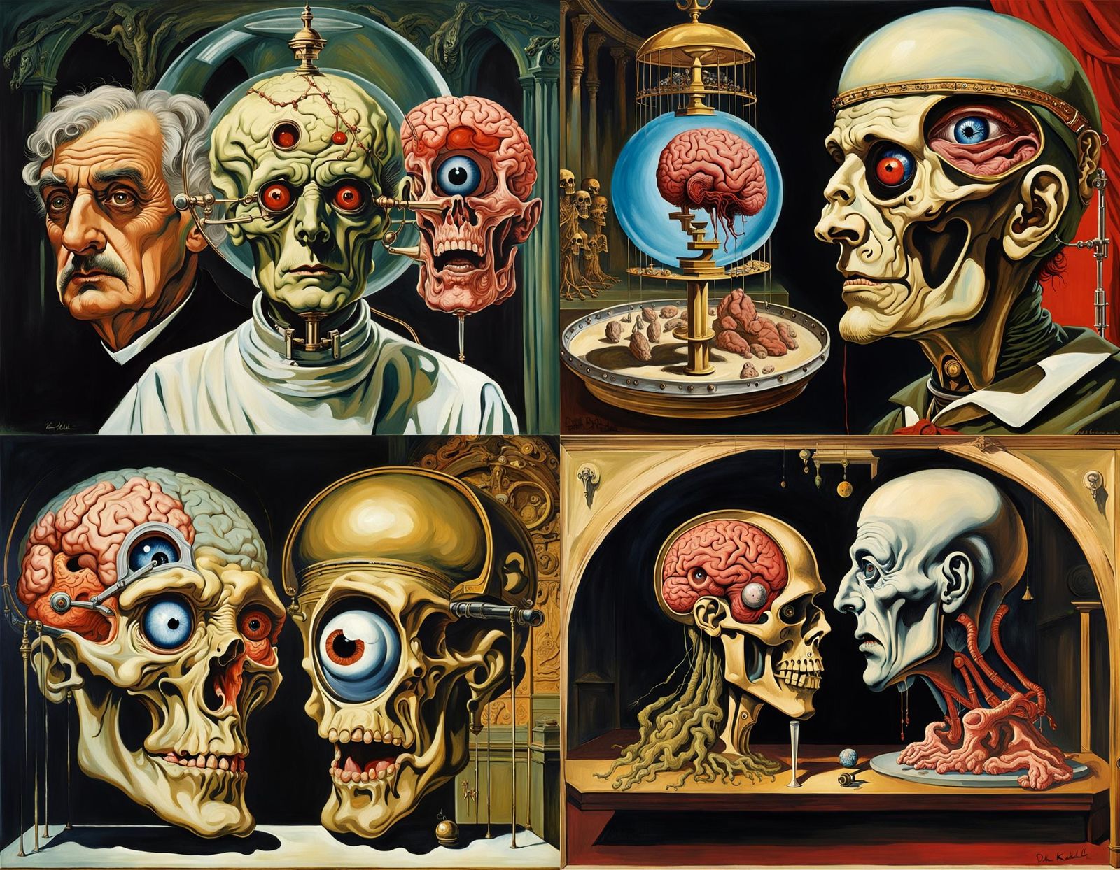 Surreal Anatomical Study Inspired by Classic Masters