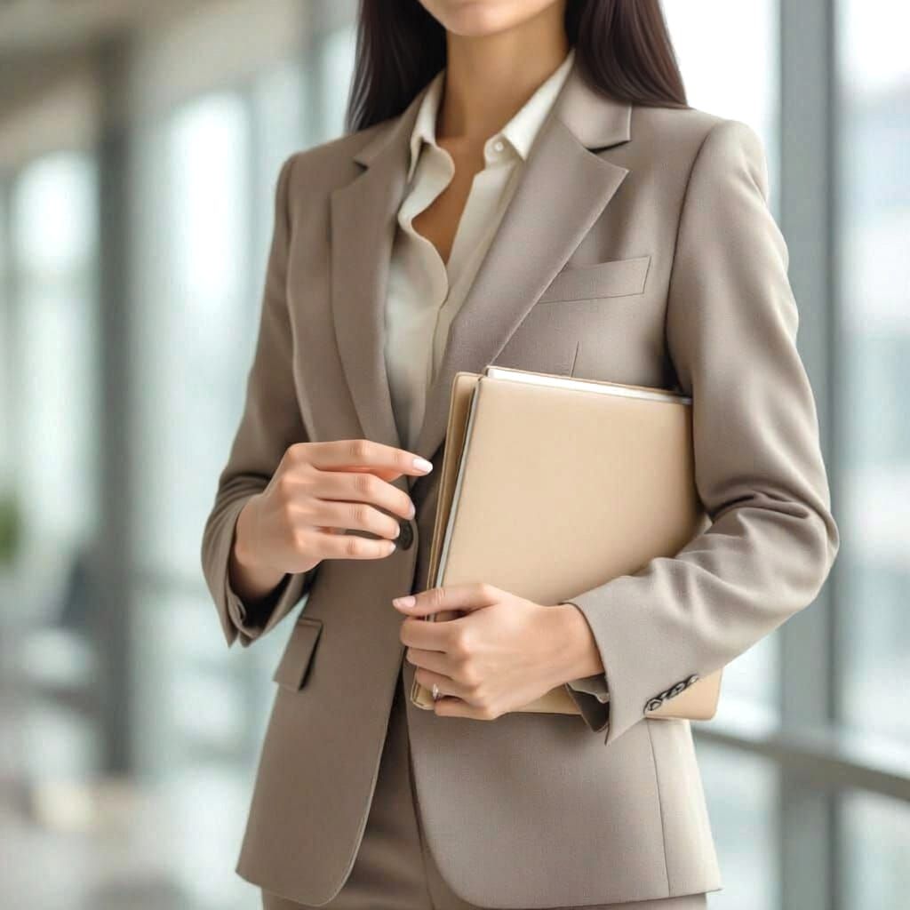 Professional Woman in Office, Hands Focused