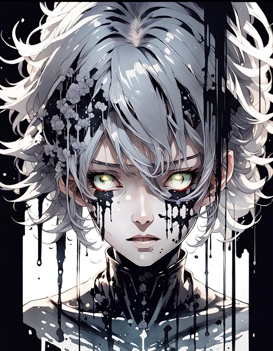 Anime Necromancer Girl Melts into Darkness