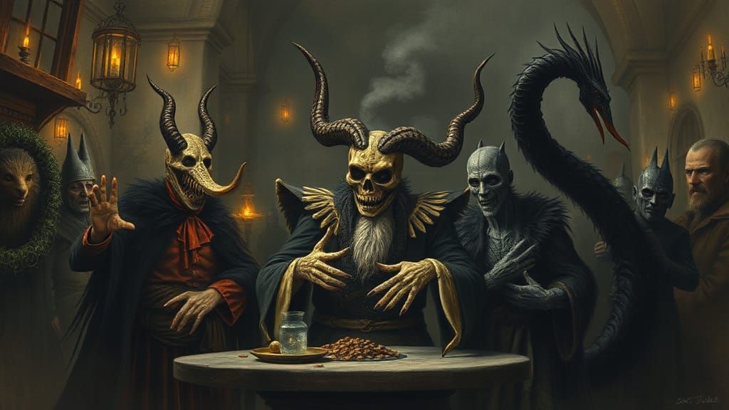 Sinister Retro Game Character in Heavy Metal Nursery Rhyme