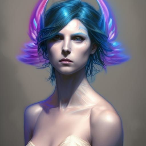 Angel Raziel Portrait in Art Nouveau Style