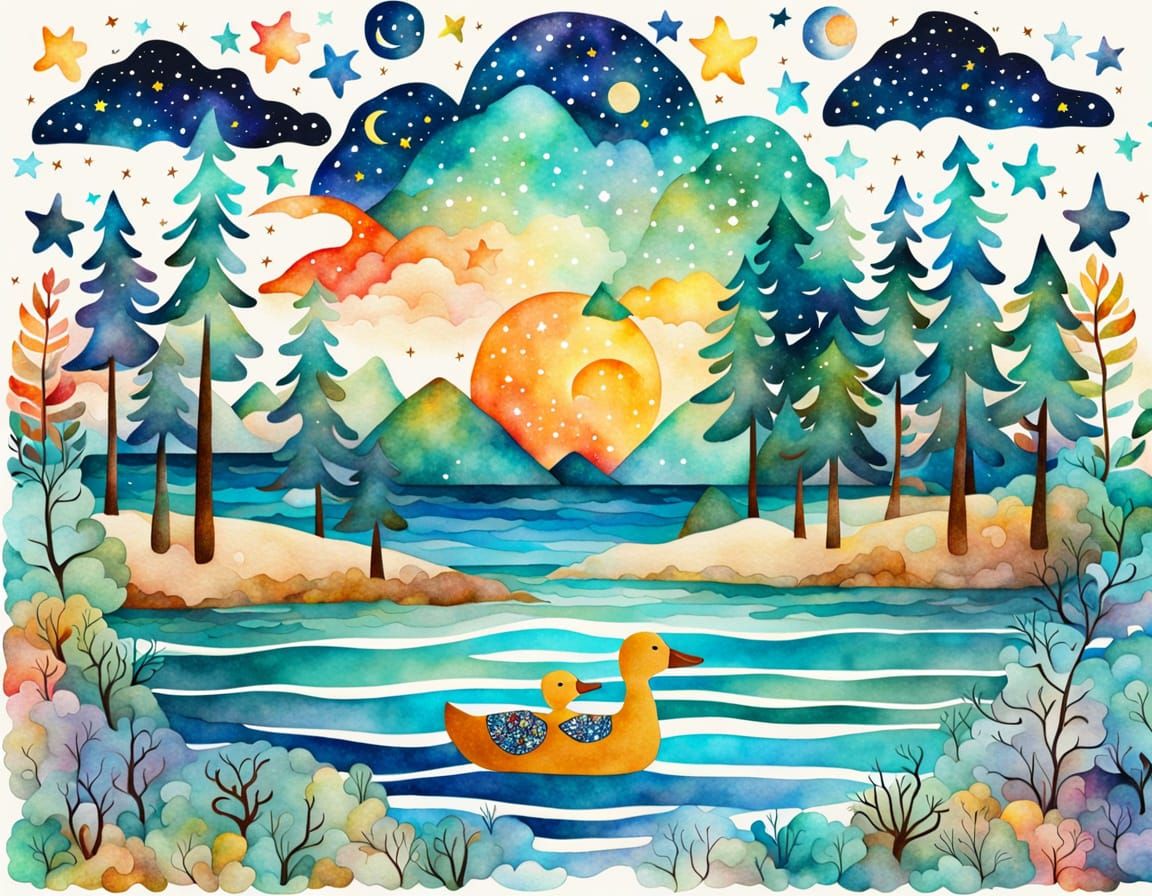 Surreal Hippie Landscape in Dreamlike Composition