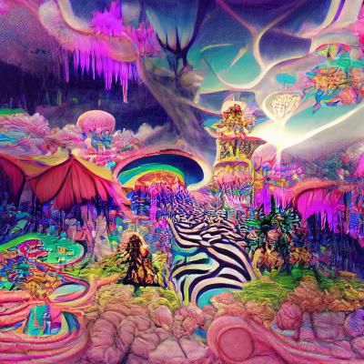 Vibrant Psychedelic Fantasy Landscape
