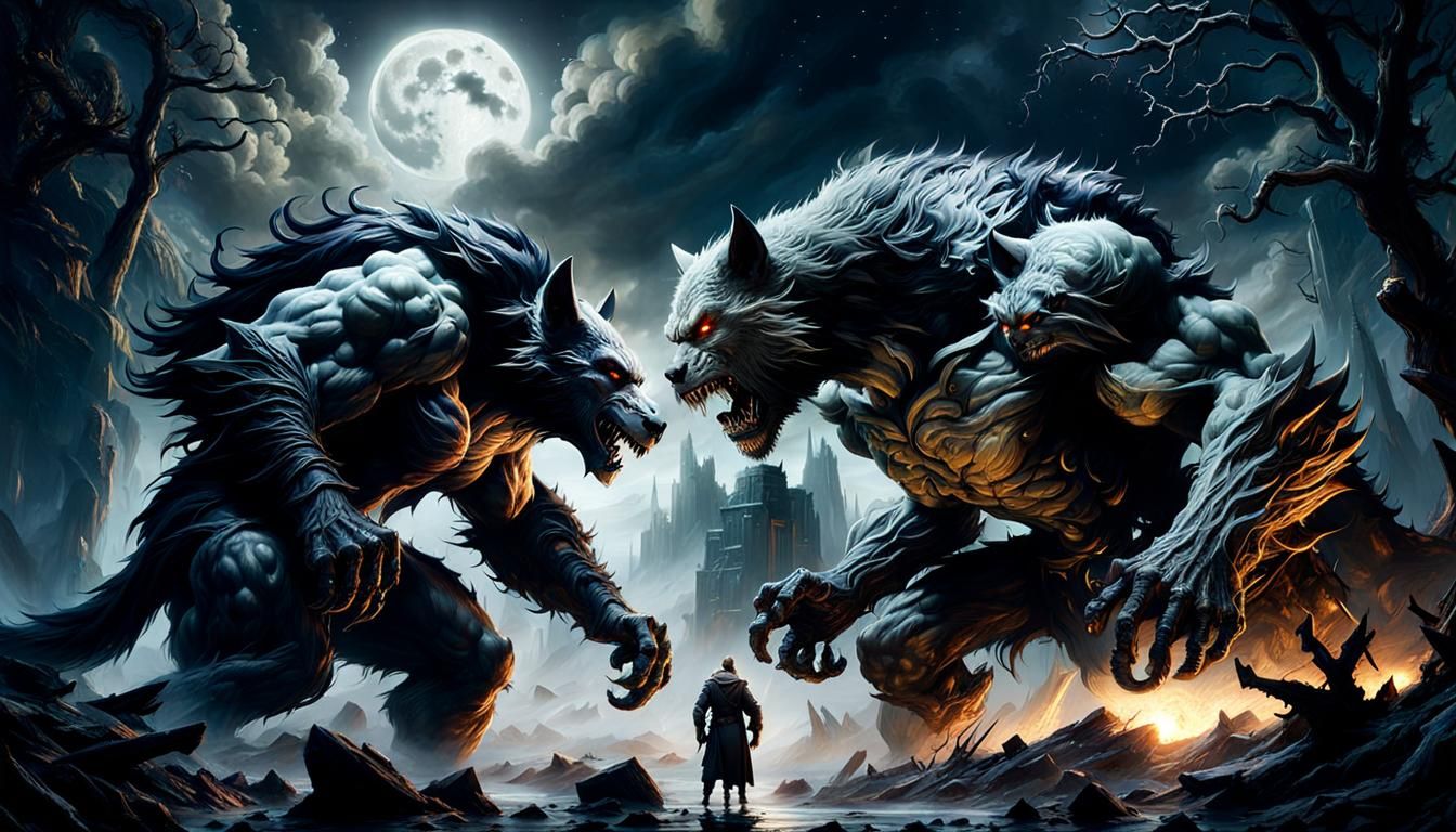 Werewolf and Frankenstein Face-Off in Sci-Fi Battle