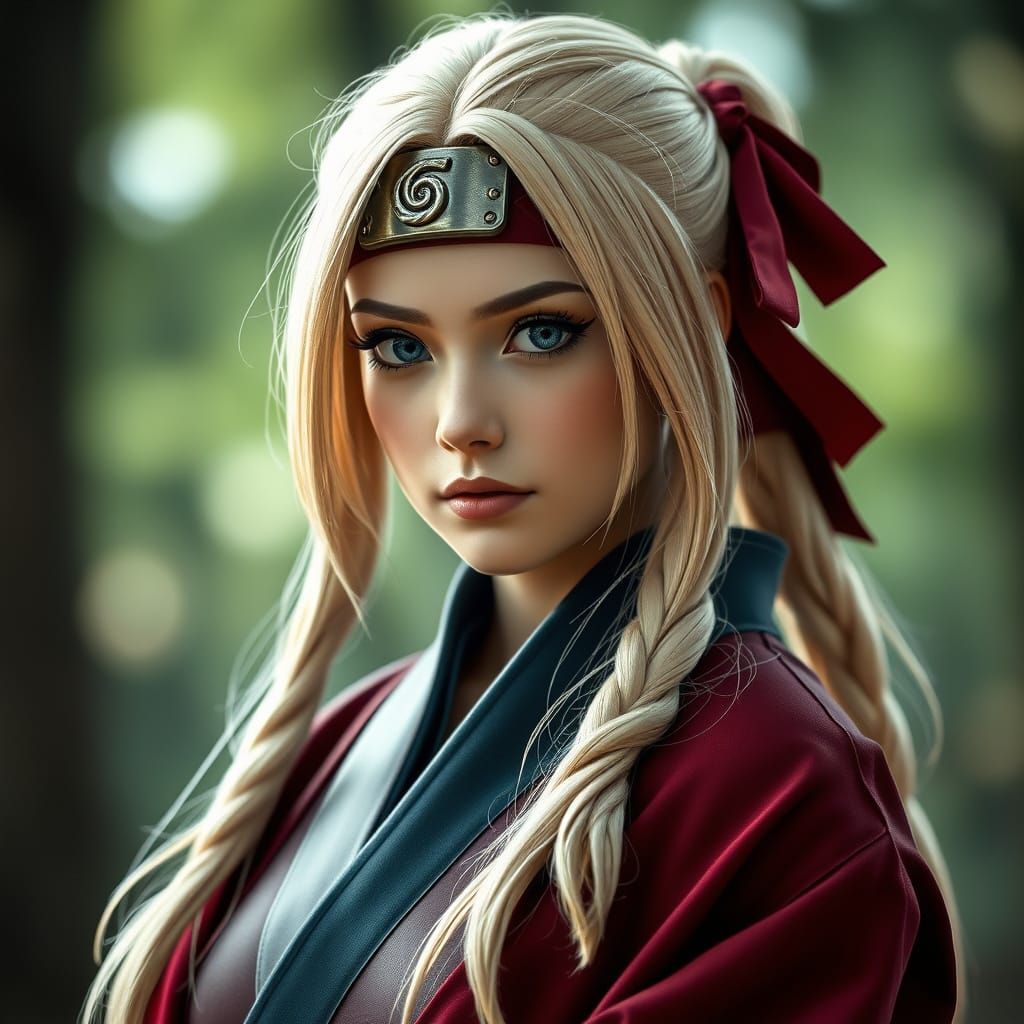 Tsunade, the Fifth Hokage, in Photorealistic Portrait